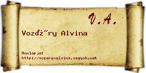 Vozáry Alvina névjegykártya
